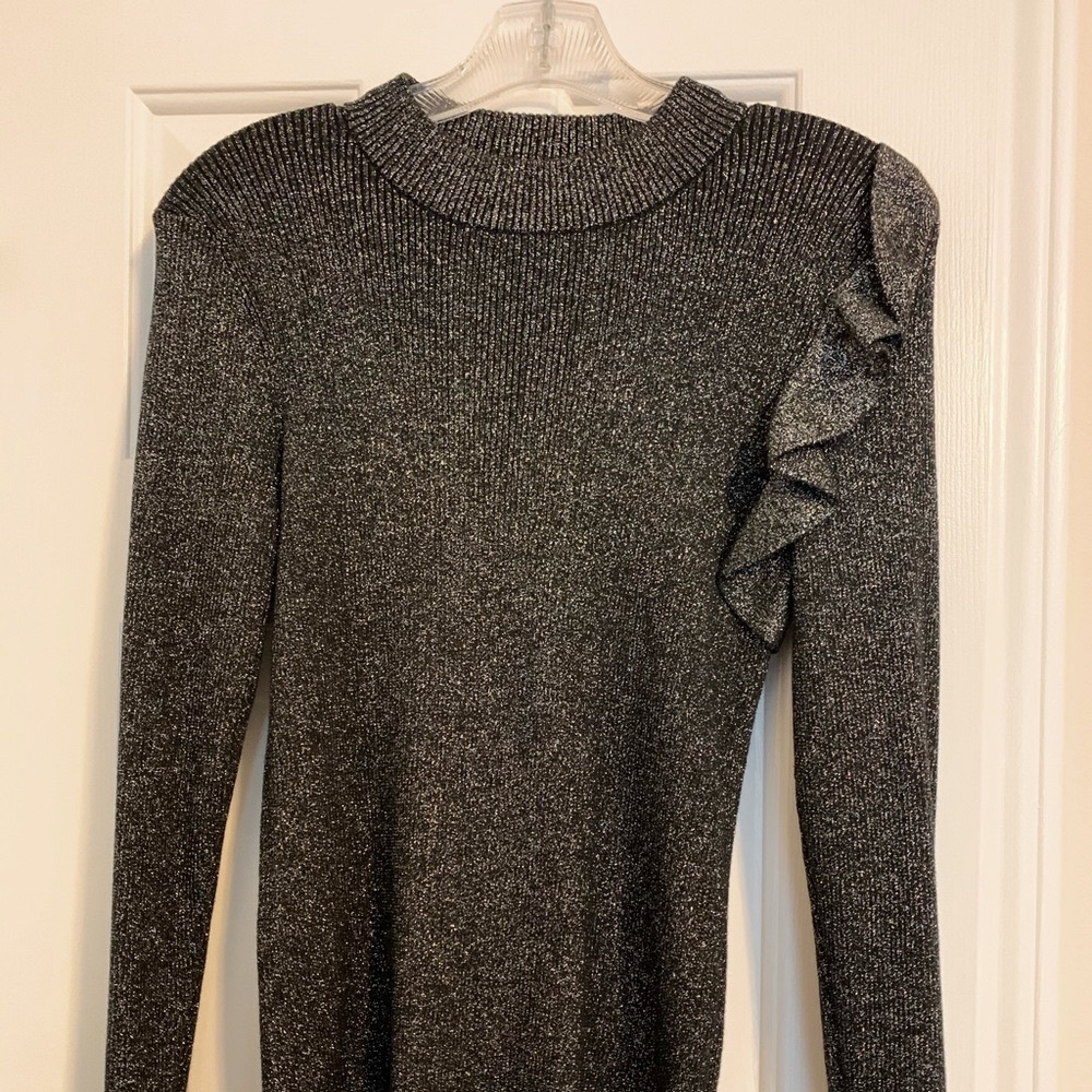 Ted Baker Lurex Shoulder Detail Ribbed Sweater